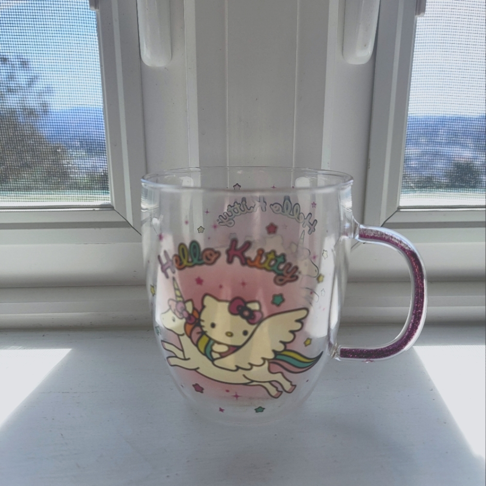 Hello kitty glass mug